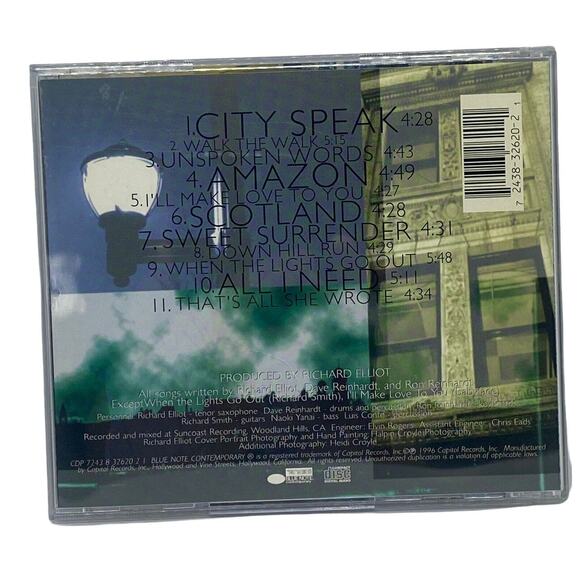 Richard Elliot : City Speak CD 1996 Blue Note Label Sax Easy Listening New Age - Picture 2 of 11